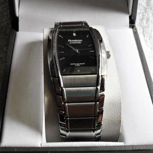 Armitron Steel Diamond 20/4392SV Unisex Watch w/ Stainless Steel Band